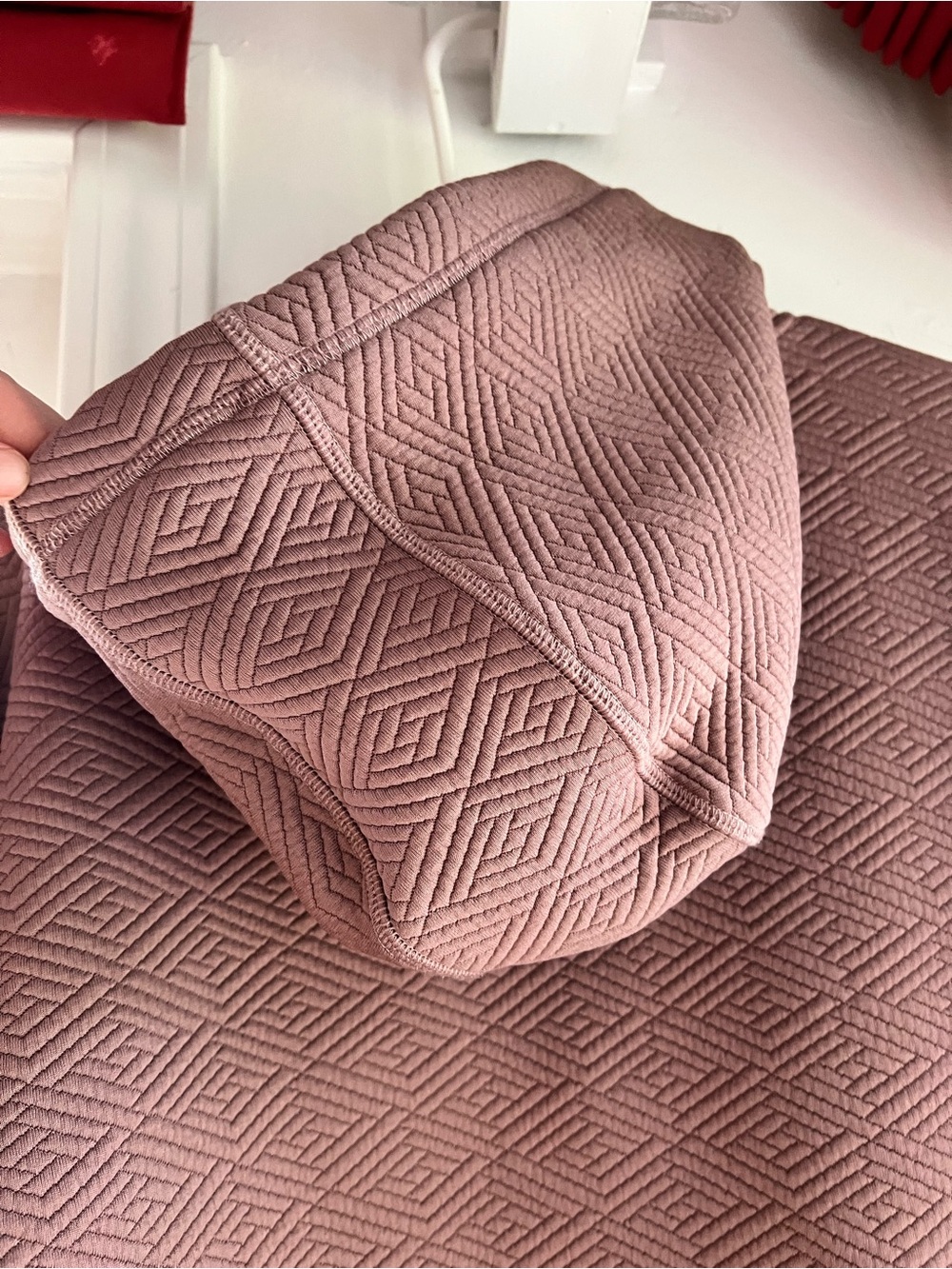 ThirdLove Quilted Zip Hoodie in Mauve - Picture 12 of 13